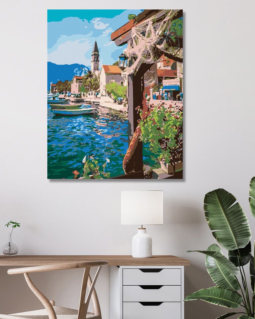zuty Malování podle čísel - VÝHLED OD RYBÁŘE NA MOŘE - Rozměr: 40x50 cm, Rámování: Varianta: vypnuté plátno na rám - obrázek 10