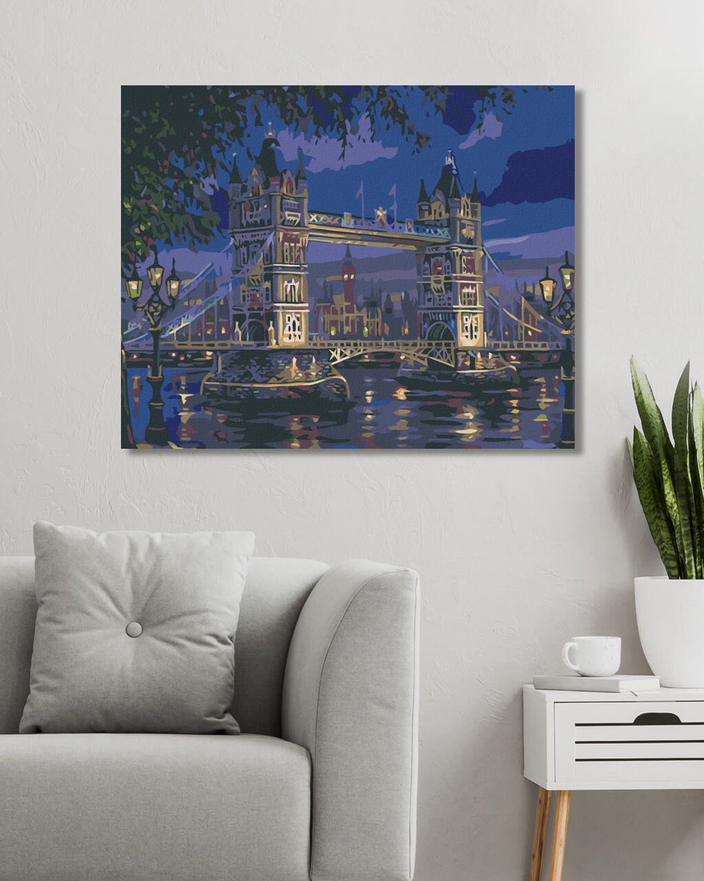 zuty Malování podle čísel - TOWER BRIDGE V NOCI - Rozměr: 40x50 cm, Rámování: Varianta: bez rámu a bez vypnutí plátna - obrázek 8