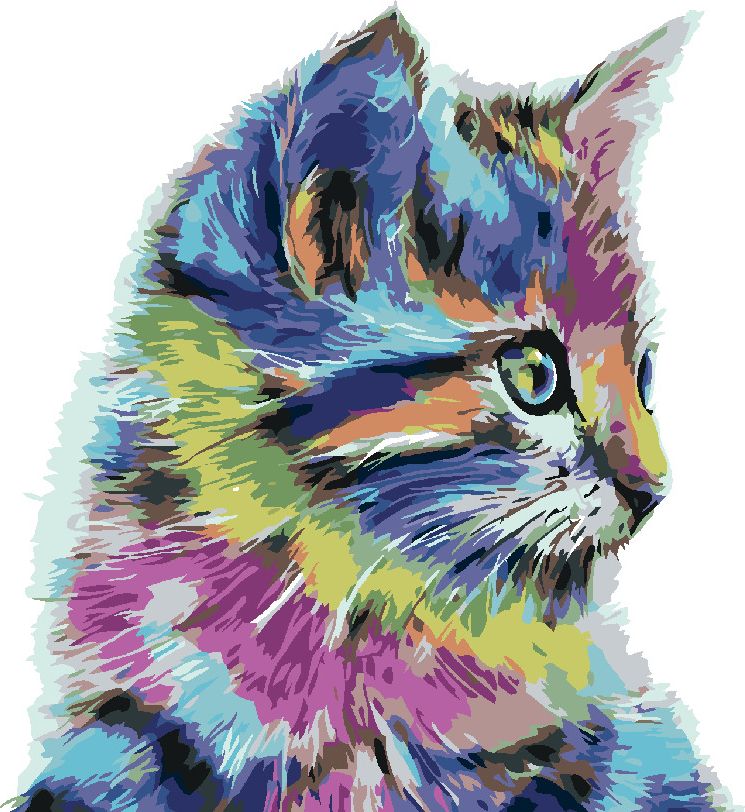 zuty Malování podle čísel - KOČIČKA - Rozměr: 40x50 cm, Rámování: Varianta: bez rámu a bez vypnutí plátna - obrázek 2