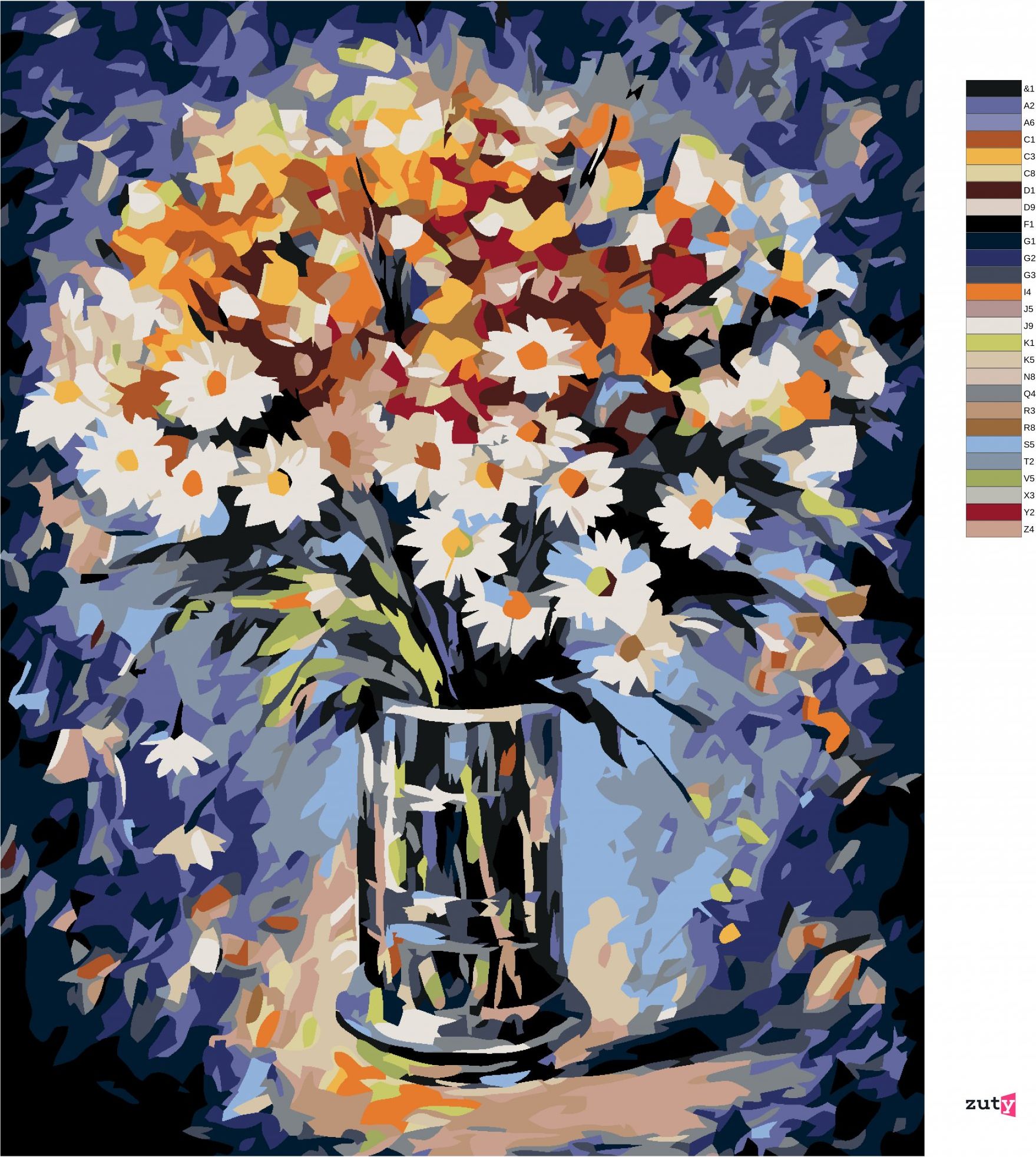 zuty Malování podle čísel - KYTICE S KOPRETINAMI - Rozměr: 40x50 cm, Rámování: Varianta: vypnuté plátno na rám - obrázek 5
