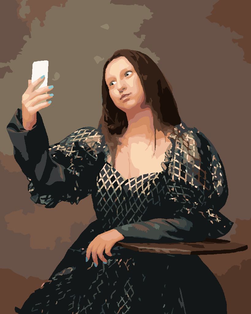 zuty Malování podle čísel - MONA LISA SELFIE - Rozměr: 40x50 cm, Rámování: Varianta: vypnuté plátno na rám - obrázek 7