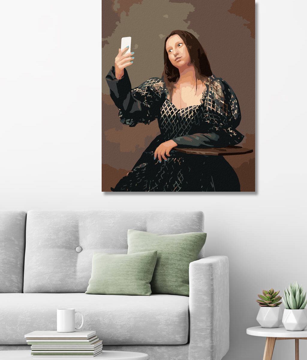 zuty Malování podle čísel - MONA LISA SELFIE - Rozměr: 40x50 cm, Rámování: Varianta: vypnuté plátno na rám - obrázek 8