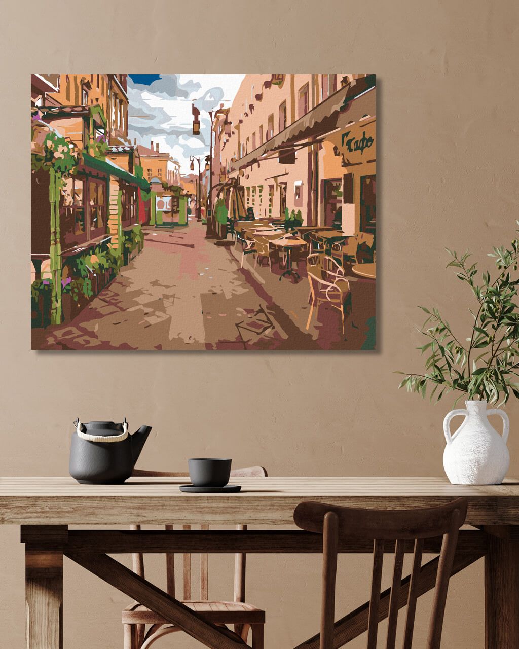 zuty Malování podle čísel - PRÁZDNÉ MĚSTEČKO - Rozměr: 40x50 cm, Rámování: Varianta: vypnuté plátno na rám - obrázek 4