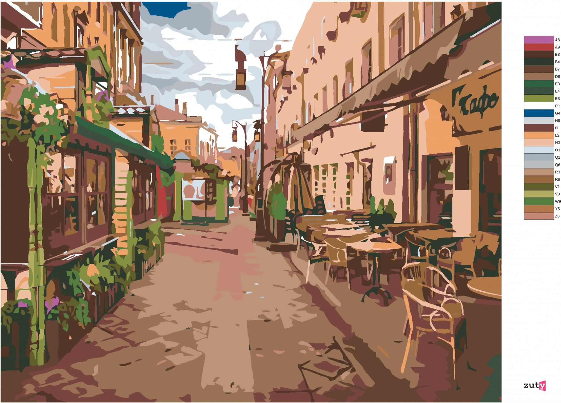 zuty Malování podle čísel - PRÁZDNÉ MĚSTEČKO - Rozměr: 40x50 cm, Rámování: Varianta: vypnuté plátno na rám - obrázek 10