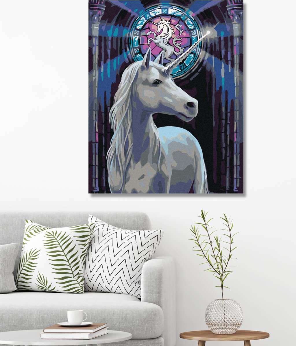 zuty Malování podle čísel - BÍLÝ JEDNOROŽEC - Rozměr: 40x50 cm, Rámování: Varianta: bez rámu a bez vypnutí plátna - obrázek 3