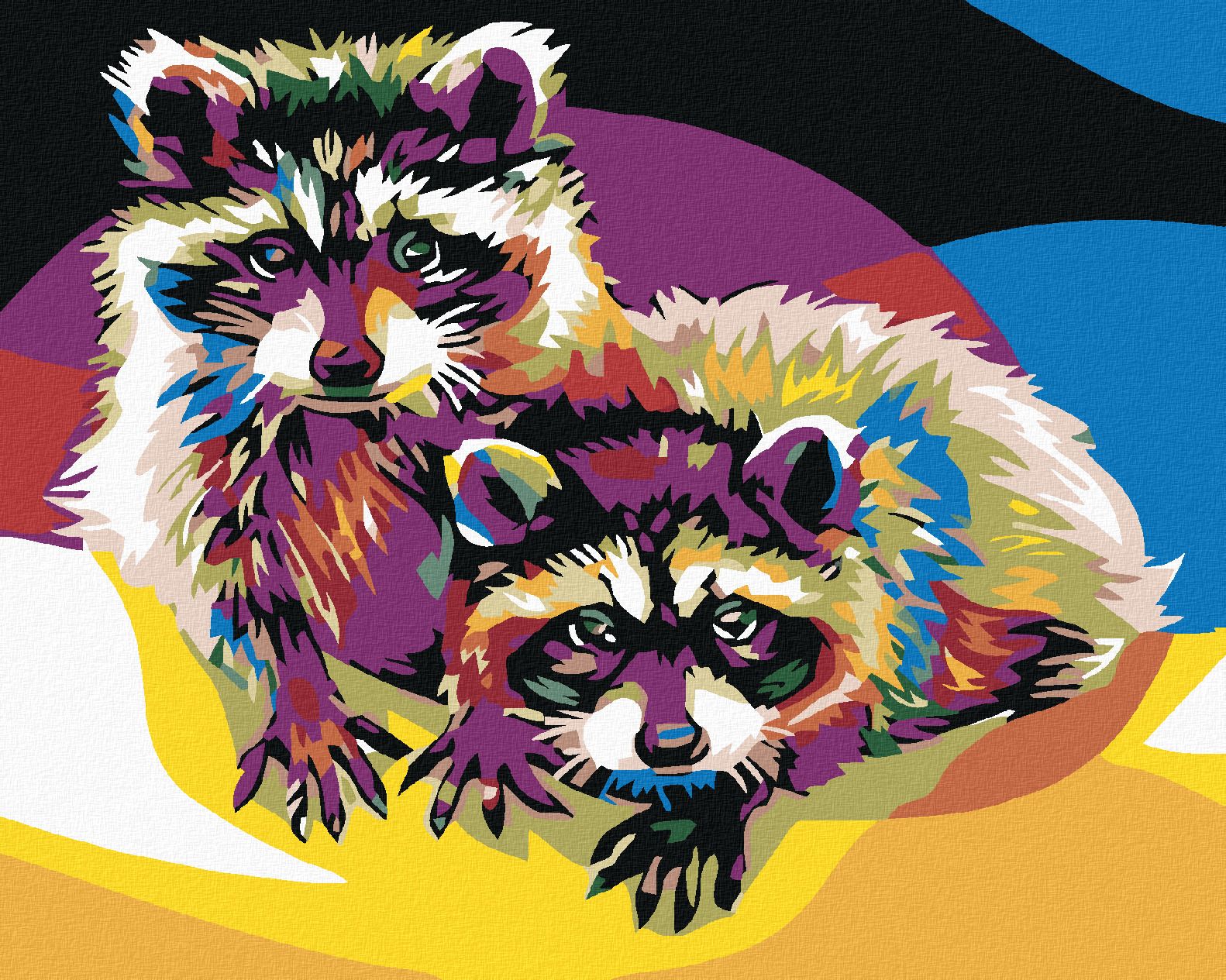 zuty Malování podle čísel - BAREVNÍ MÝVALOVÉ - Rozměr: 40x50 cm, Rámování: Varianta: bez rámu a bez vypnutí plátna - obrázek 1