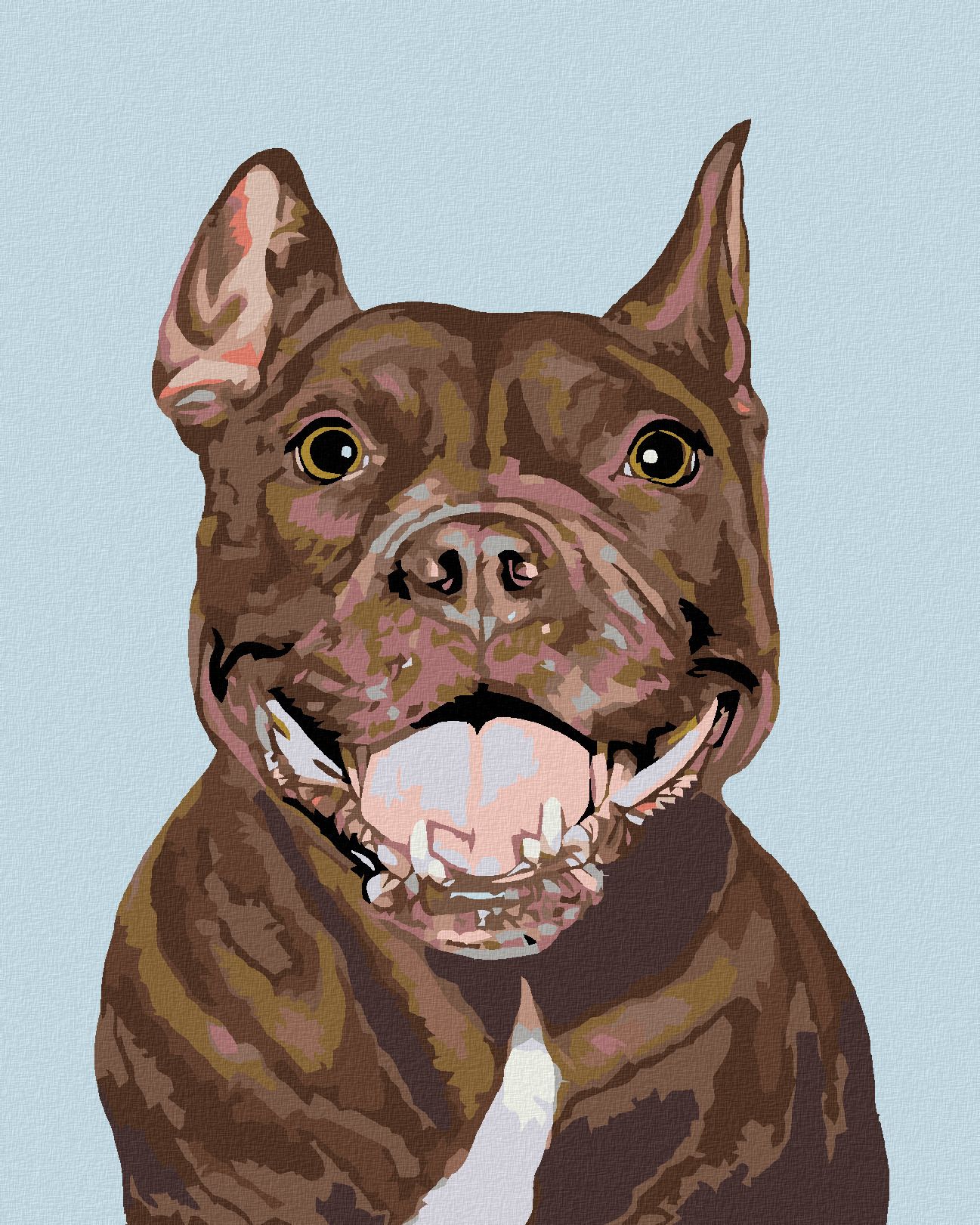 zuty Malování podle čísel - PITBULL - Rozměr: 40x50 cm, Rámování: Varianta: bez rámu a bez vypnutí plátna - obrázek 1