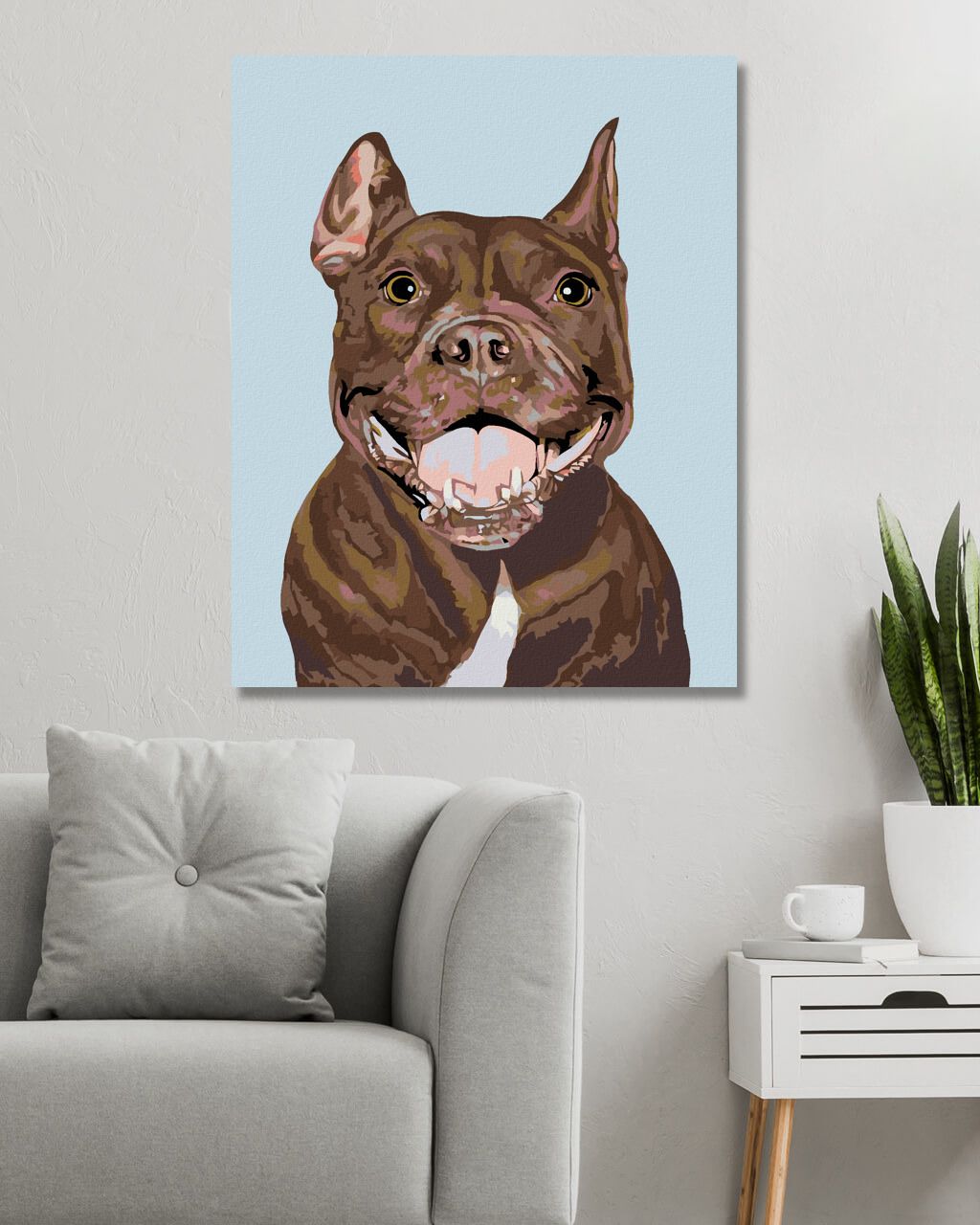 zuty Malování podle čísel - PITBULL - Rozměr: 40x50 cm, Rámování: Varianta: bez rámu a bez vypnutí plátna - obrázek 4