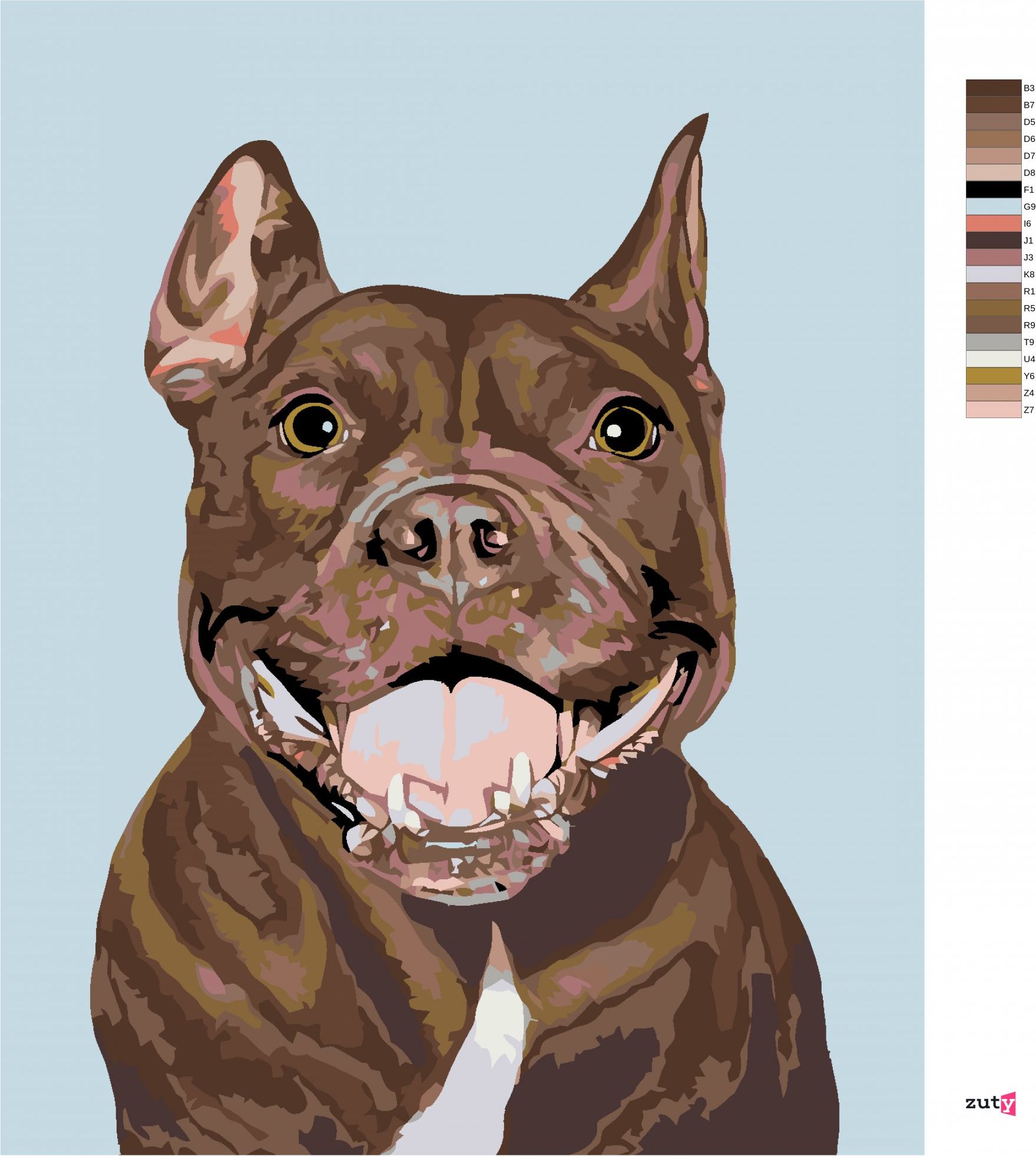 zuty Malování podle čísel - PITBULL - Rozměr: 40x50 cm, Rámování: Varianta: bez rámu a bez vypnutí plátna - obrázek 10