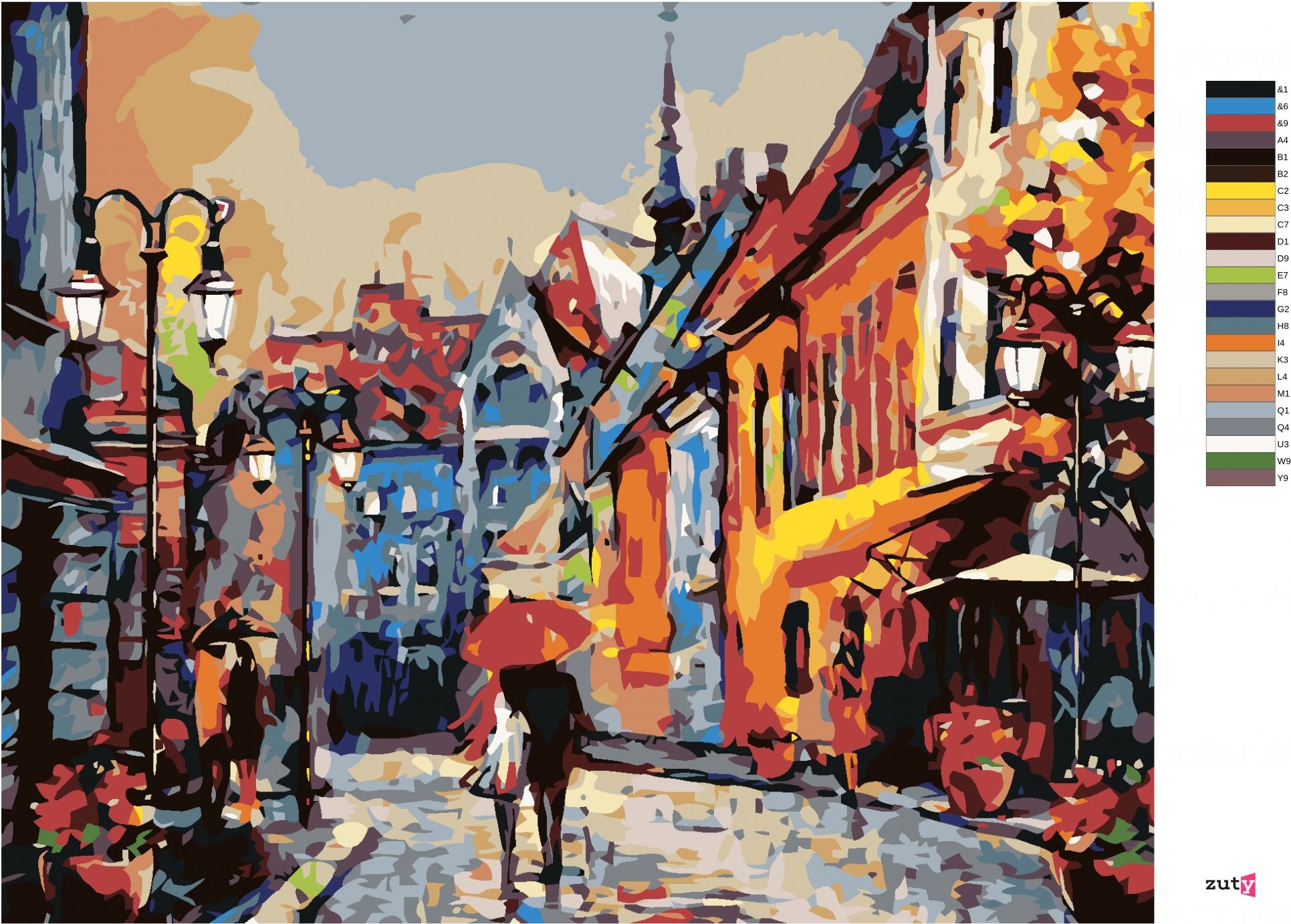 zuty Malování podle čísel - PROCHÁZKA PO BUDAPEŠTI - Rozměr: 40x50 cm, Rámování: Varianta: vypnuté plátno na rám - obrázek 3