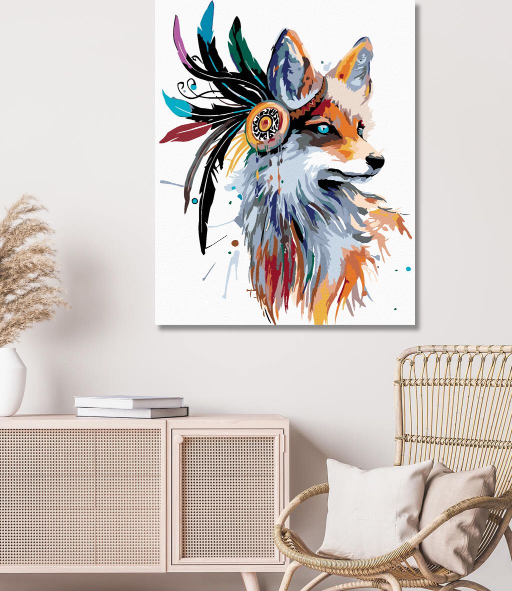 zuty Malování podle čísel - INDIÁNSKÁ LIŠKA - Rozměr: 40x50 cm, Rámování: Varianta: vypnuté plátno na rám - obrázek 8