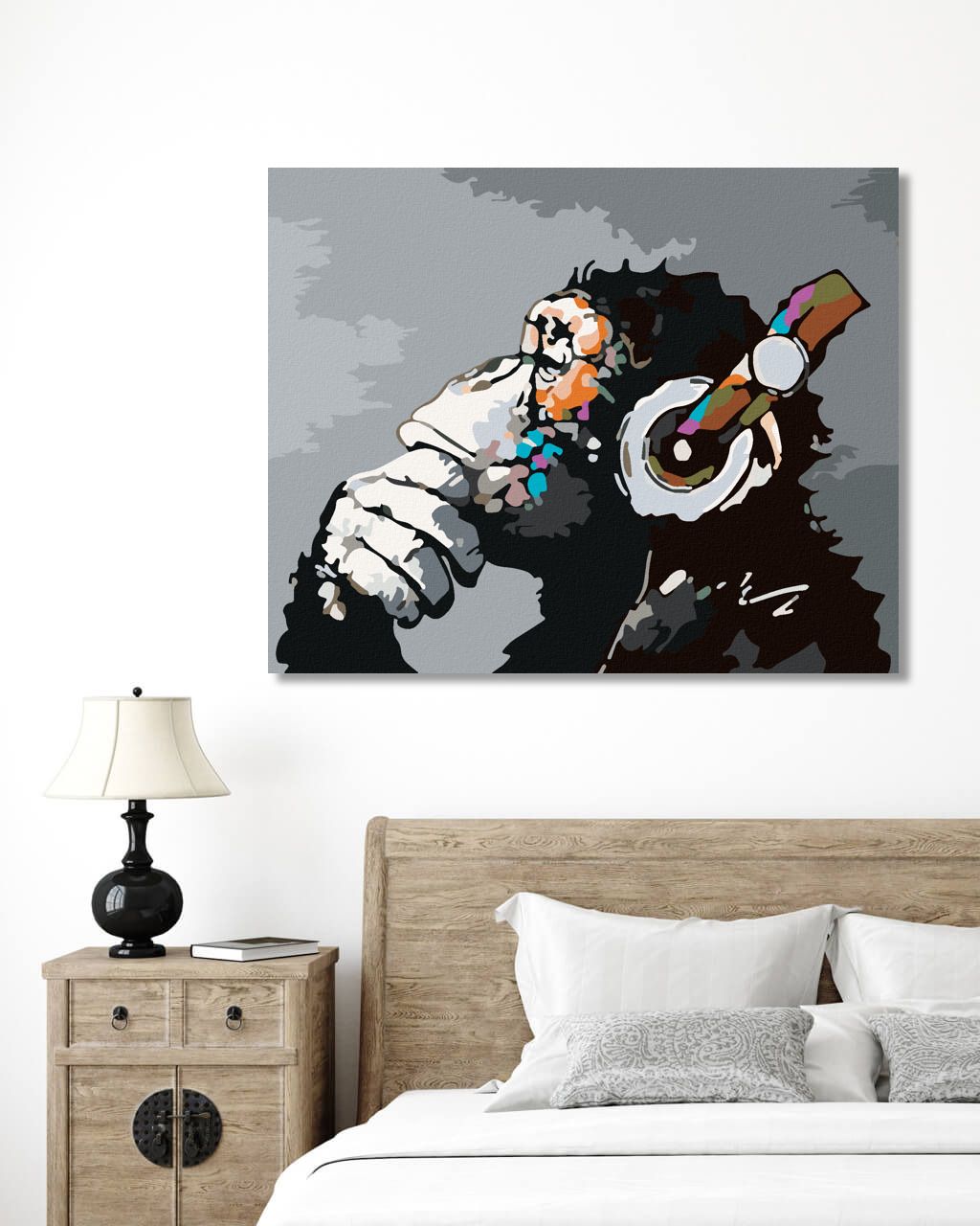 zuty Malování podle čísel - OPICE POSLOUCHAJÍCÍ HUDBU - Rozměr: 40x50 cm, Rámování: Varianta: vypnuté plátno na rám - obrázek 9