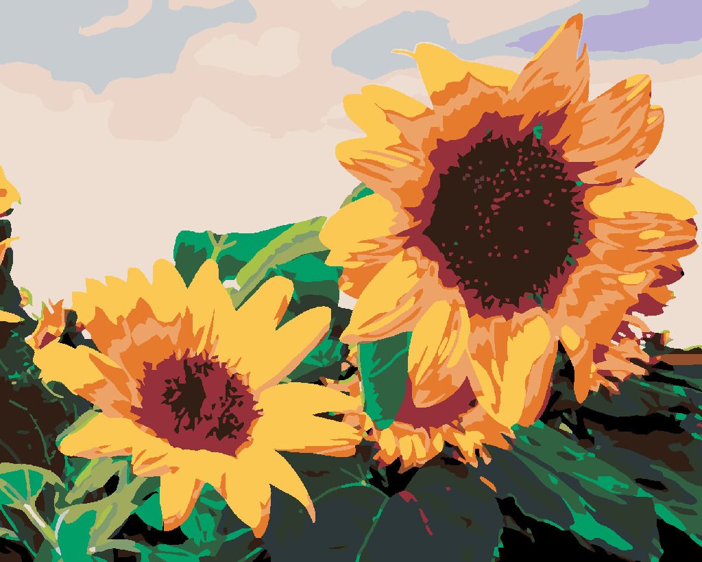 zuty Malování podle čísel - SLUNEČNICE I. - Rozměr: 40x50 cm, Rámování: Varianta: bez rámu a bez vypnutí plátna - obrázek 3