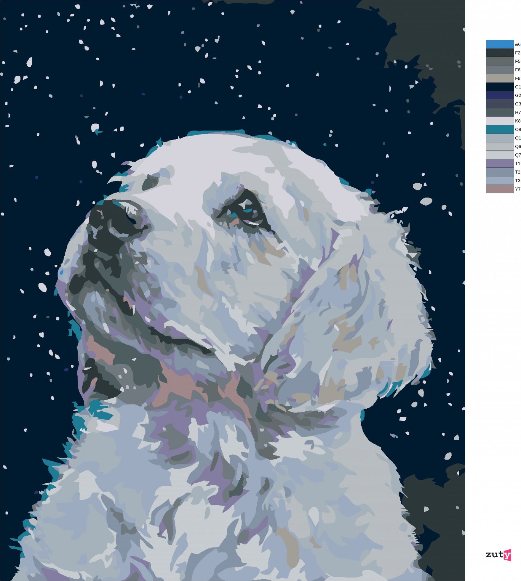 zuty Malování podle čísel - BÍLÉ ŠTĚŇÁTKO - Rozměr: 40x50 cm, Rámování: Varianta: vypnuté plátno na rám - obrázek 3