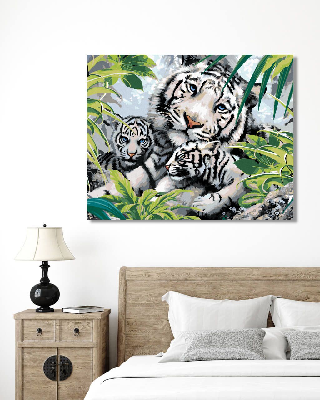 zuty Malování podle čísel - BÍLÝ TYGR A DVĚ MLÁĎATA (HOWARD ROBINSON) - Rozměr: 40x50 cm, Rámování: Varianta: bez rámu a bez vypnutí plátna - obrázek 7