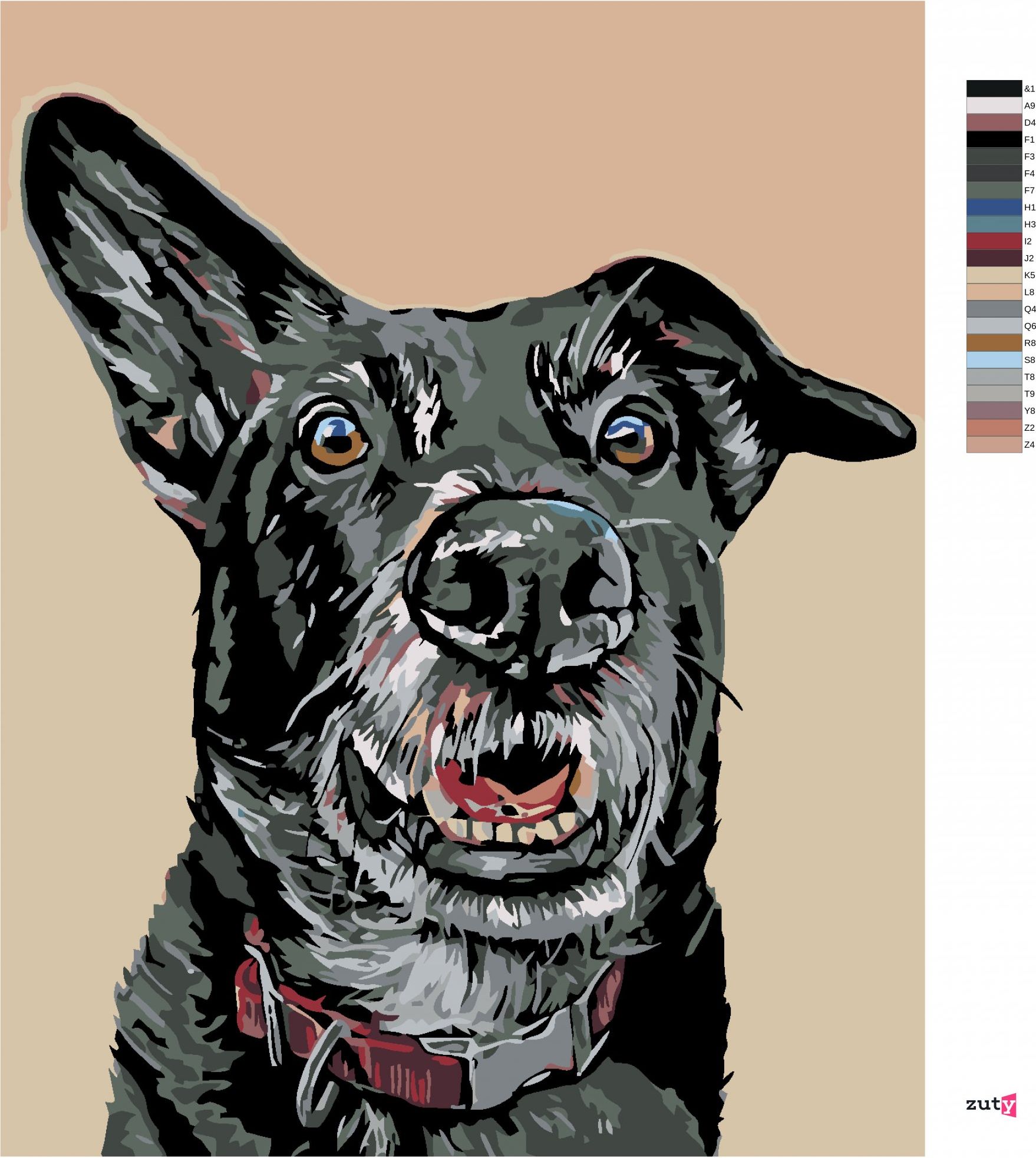 zuty Malování podle čísel - ČERNÝ PES A NASTRAŽENÉ UCHO - Rozměr: 40x50 cm, Rámování: Varianta: bez rámu a bez vypnutí plátna - obrázek 12