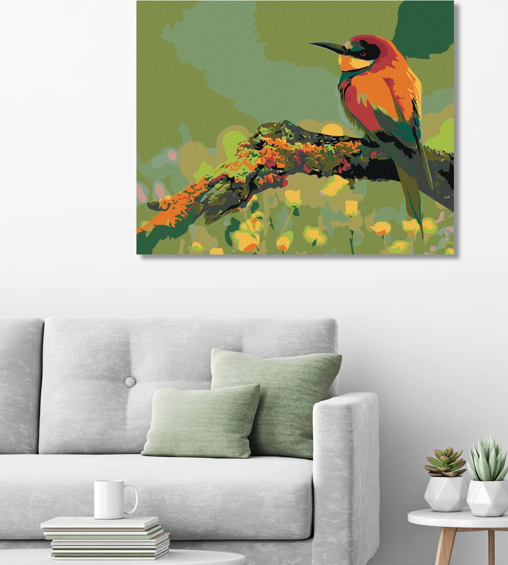 zuty Malování podle čísel - MALÝ BAREVNÝ PTÁČEK SE ŠPIČATÝM ZOBÁKEM - Rozměr: 40x50 cm, Rámování: Varianta: vypnuté plátno na rám - obrázek 4