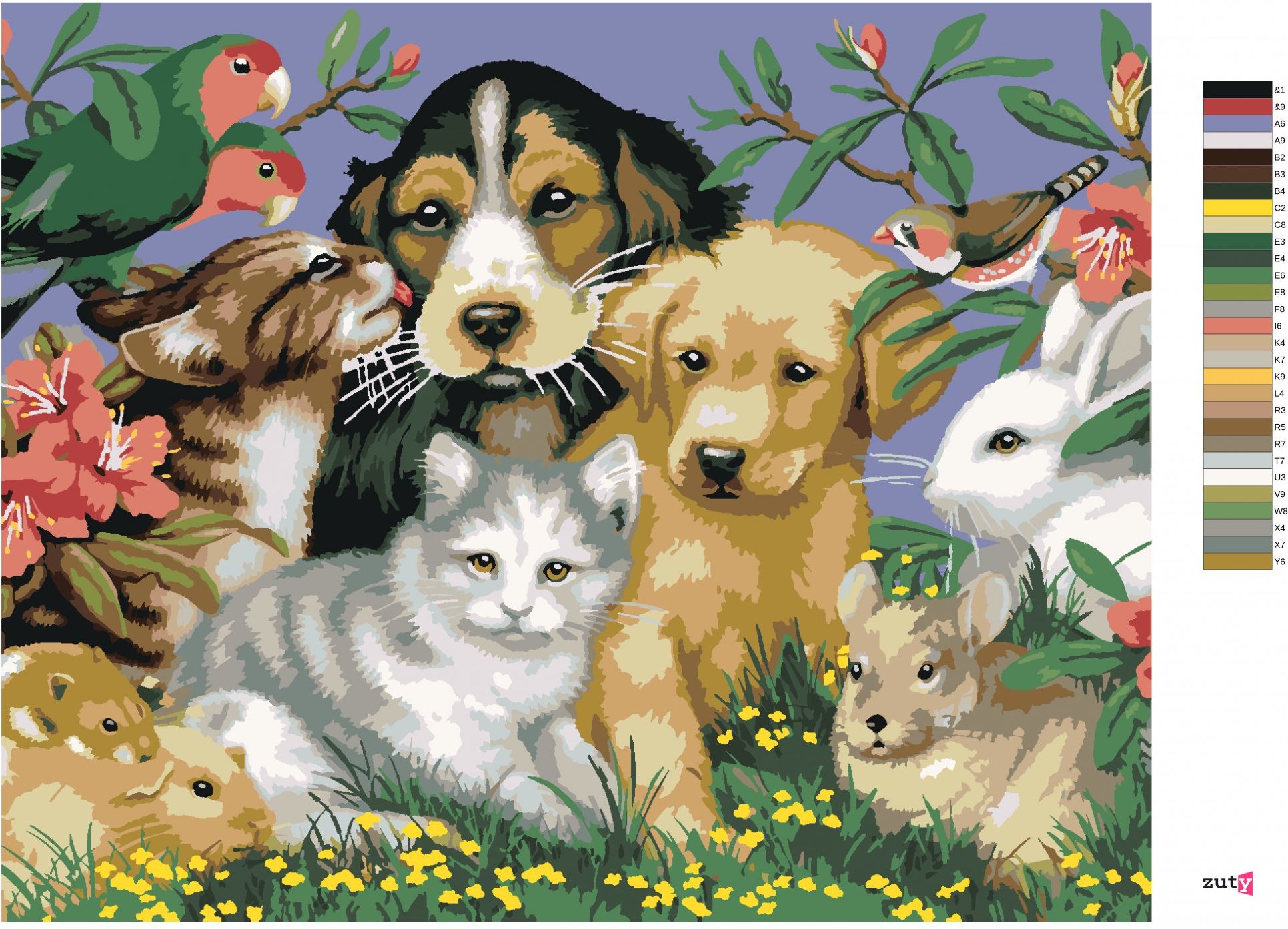 zuty Malování podle čísel - DOMÁCÍ ZVÍŘATA V PŘÍRODĚ (HOWARD ROBINSON) - Rozměr: 40x50 cm, Rámování: Varianta: vypnuté plátno na rám - obrázek 5
