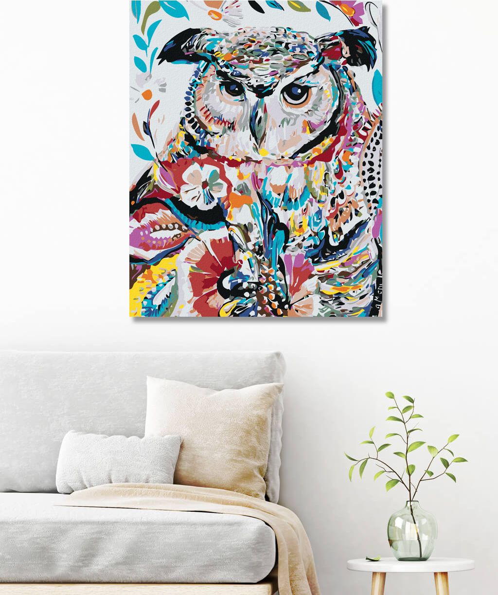 zuty Malování podle čísel - KVĚTINOVÁ SOVA - Rozměr: 40x50 cm, Rámování: Varianta: vypnuté plátno na rám - obrázek 8