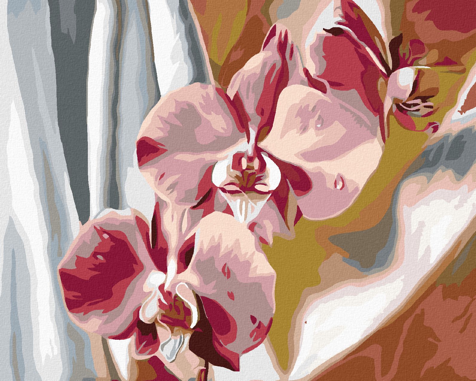 zuty Malování podle čísel - RŮŽOVÁ ORCHIDEJ - Rozměr: 40x50 cm, Rámování: Varianta: bez rámu a bez vypnutí plátna - obrázek 1