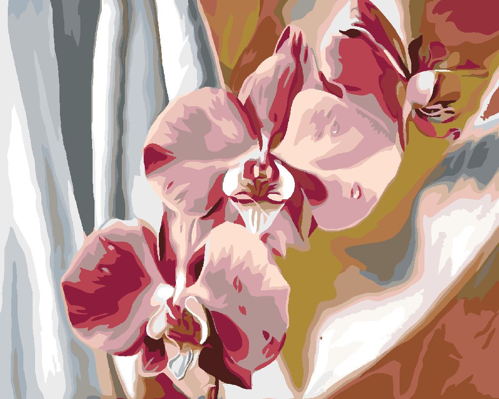 zuty Malování podle čísel - RŮŽOVÁ ORCHIDEJ - Rozměr: 40x50 cm, Rámování: Varianta: bez rámu a bez vypnutí plátna - obrázek 3