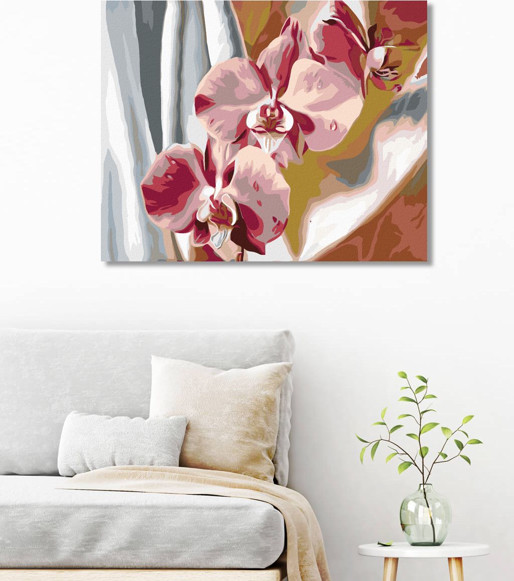 zuty Malování podle čísel - RŮŽOVÁ ORCHIDEJ - Rozměr: 40x50 cm, Rámování: Varianta: bez rámu a bez vypnutí plátna - obrázek 4