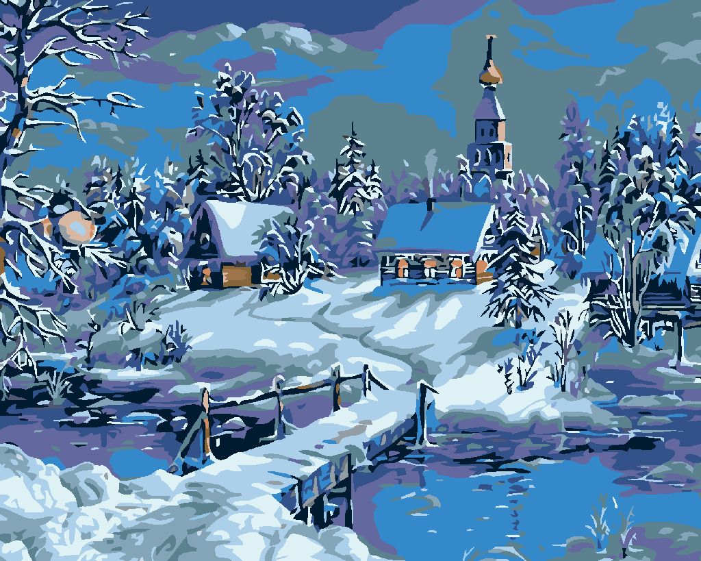 zuty Malování podle čísel - ZAMRZLÁ ŘÍČKA - Rozměr: 40x50 cm, Rámování: Varianta: vypnuté plátno na rám - obrázek 7