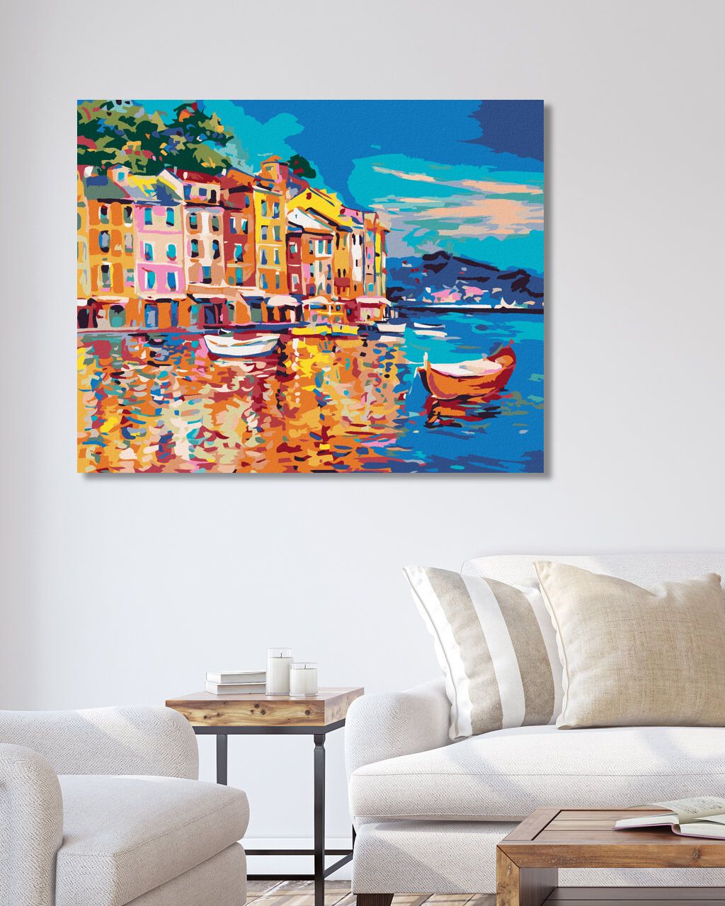 zuty Malování podle čísel - LODĚ NA MOŘI U PŘÍSTAVU - Rozměr: 40x50 cm, Rámování: Varianta: bez rámu a bez vypnutí plátna - obrázek 4