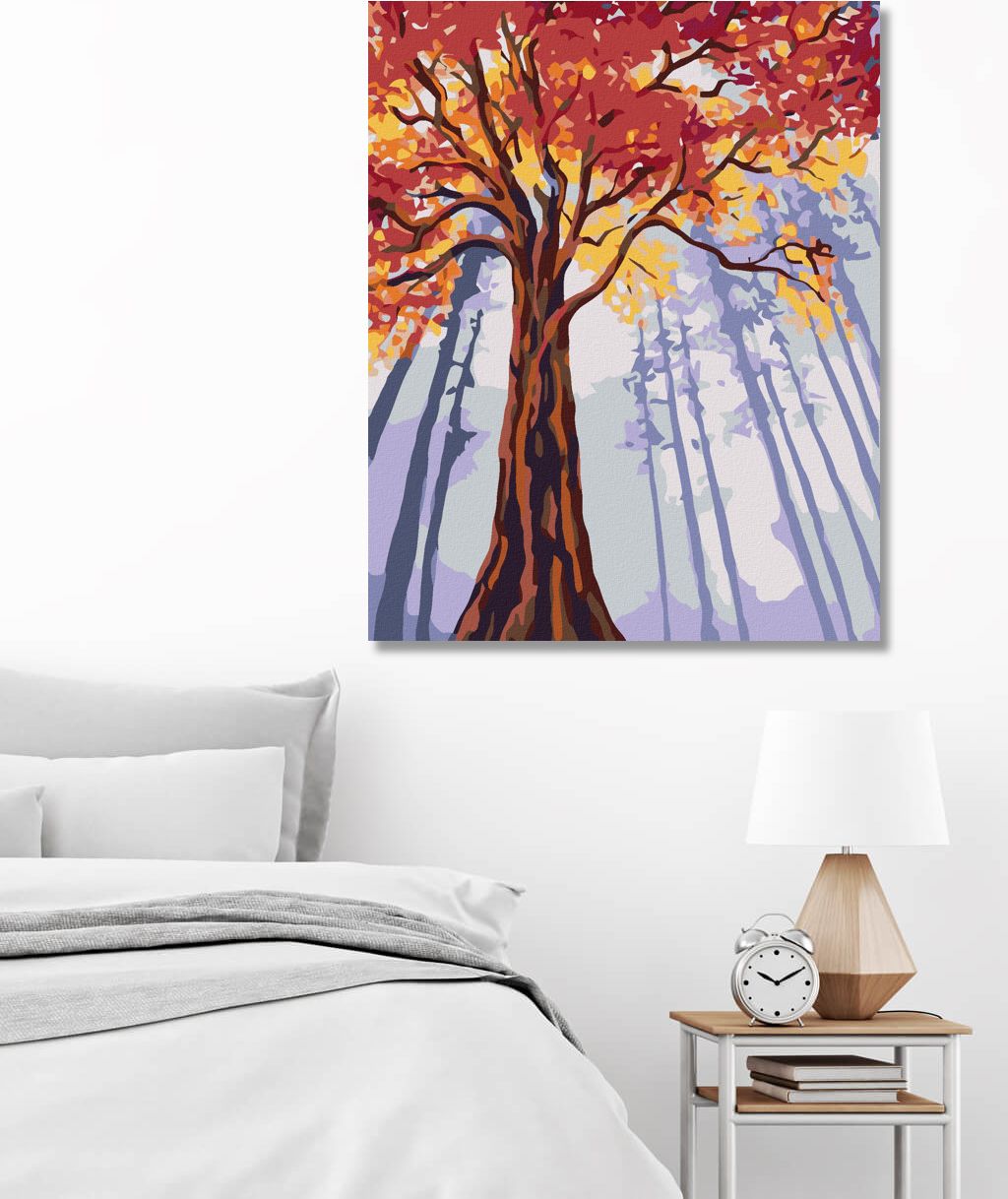 zuty Malování podle čísel - VYSOKÝ PODZIMNÍ STROM - Rozměr: 40x50 cm, Rámování: Varianta: bez rámu a bez vypnutí plátna - obrázek 4