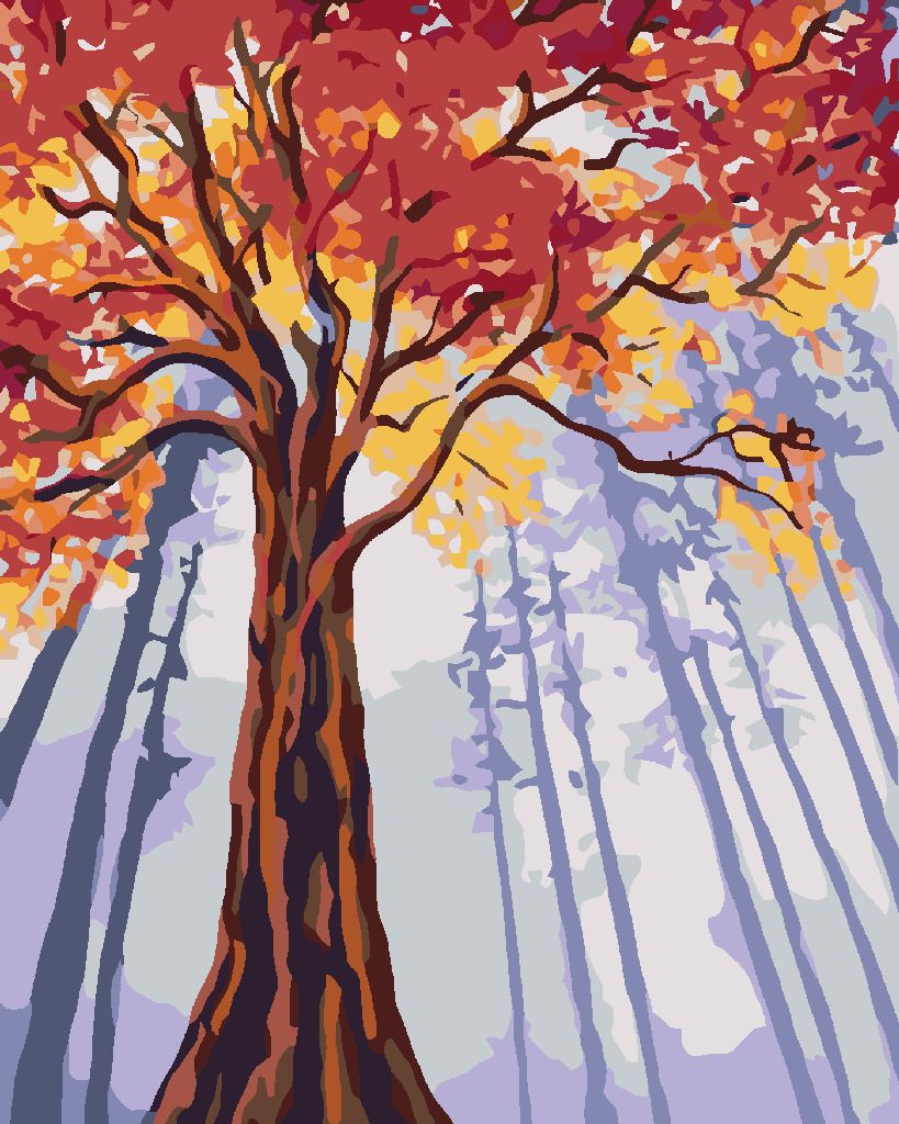 zuty Malování podle čísel - VYSOKÝ PODZIMNÍ STROM - Rozměr: 40x50 cm, Rámování: Varianta: vypnuté plátno na rám - obrázek 5
