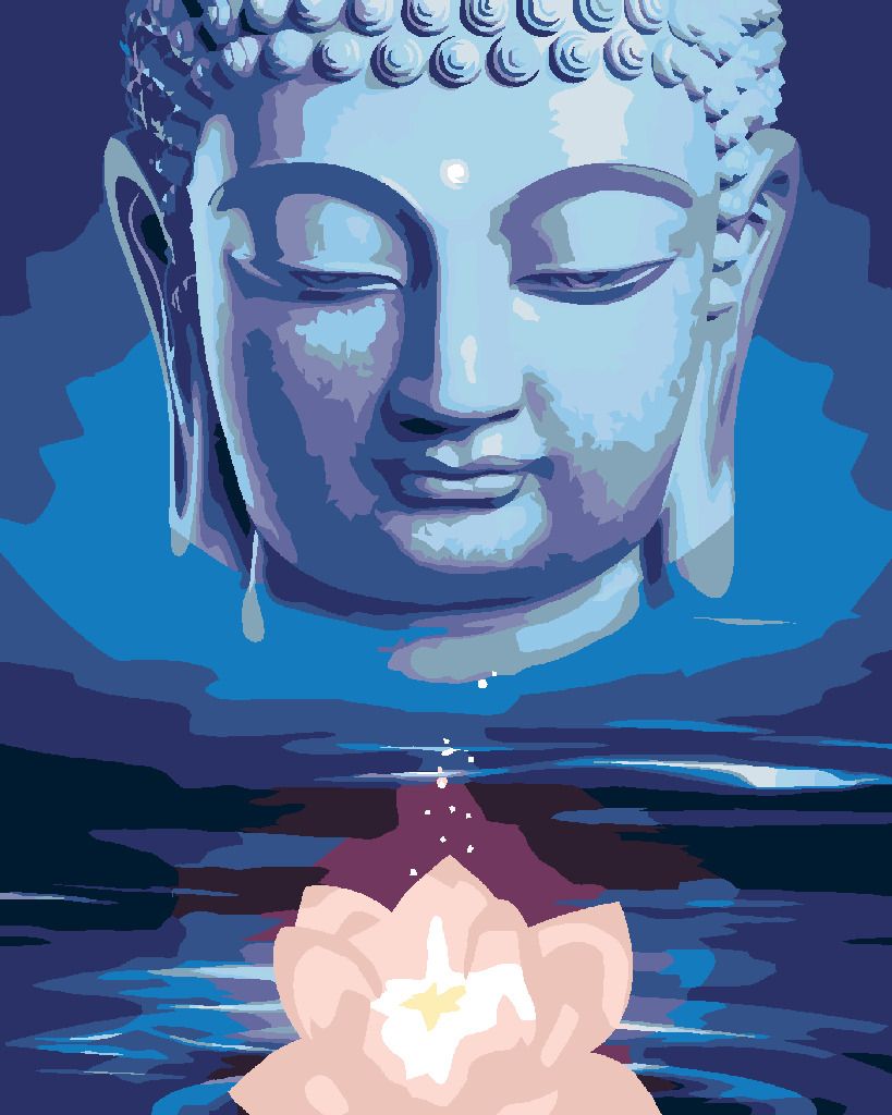 zuty Malování podle čísel - MODRÝ BUDDHA S LOTOSEM - Rozměr: 40x50 cm, Rámování: Varianta: vypnuté plátno na rám - obrázek 10