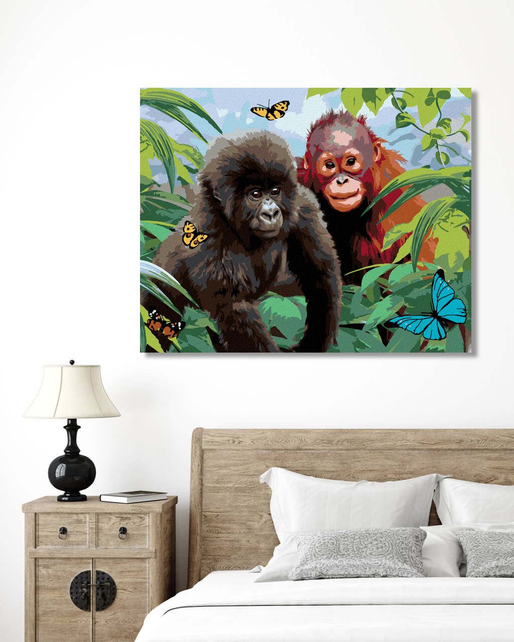 zuty Malování podle čísel - ORANGUTAN A MALÁ GORILA (HOWARD ROBINSON) - Rozměr: 40x50 cm, Rámování: Varianta: bez rámu a bez vypnutí plátna - obrázek 9