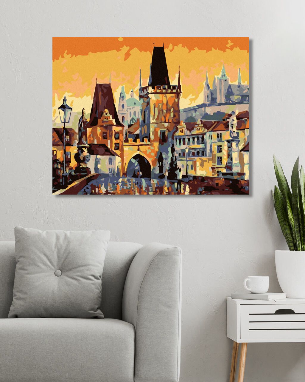 zuty Malování podle čísel - KARLŮV MOST - Rozměr: 40x50 cm, Rámování: Varianta: bez rámu a bez vypnutí plátna - obrázek 5