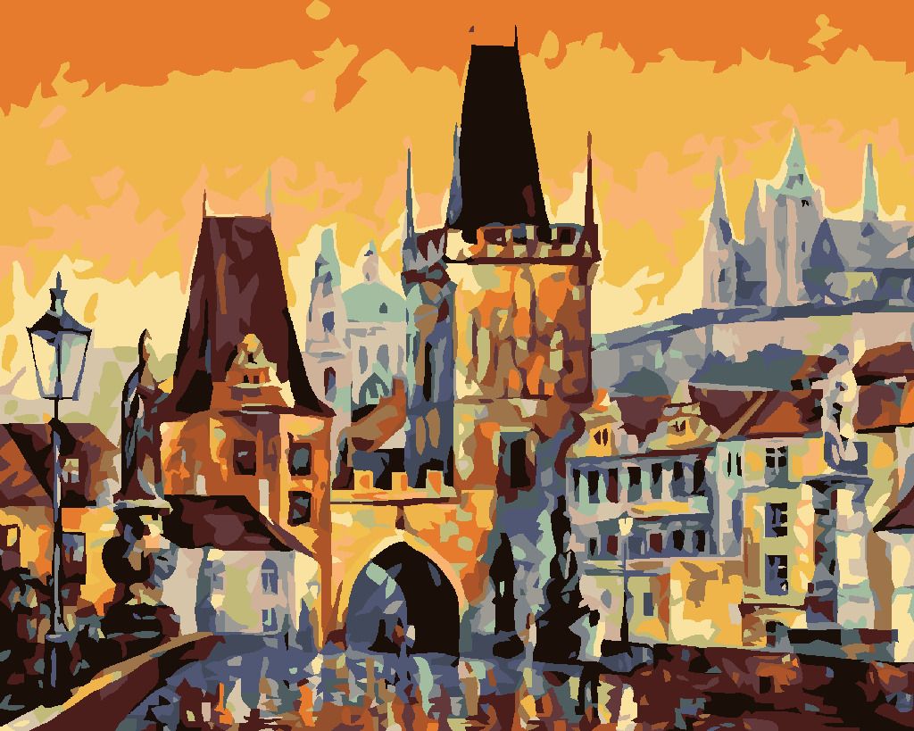 zuty Malování podle čísel - KARLŮV MOST - Rozměr: 40x50 cm, Rámování: Varianta: bez rámu a bez vypnutí plátna - obrázek 7