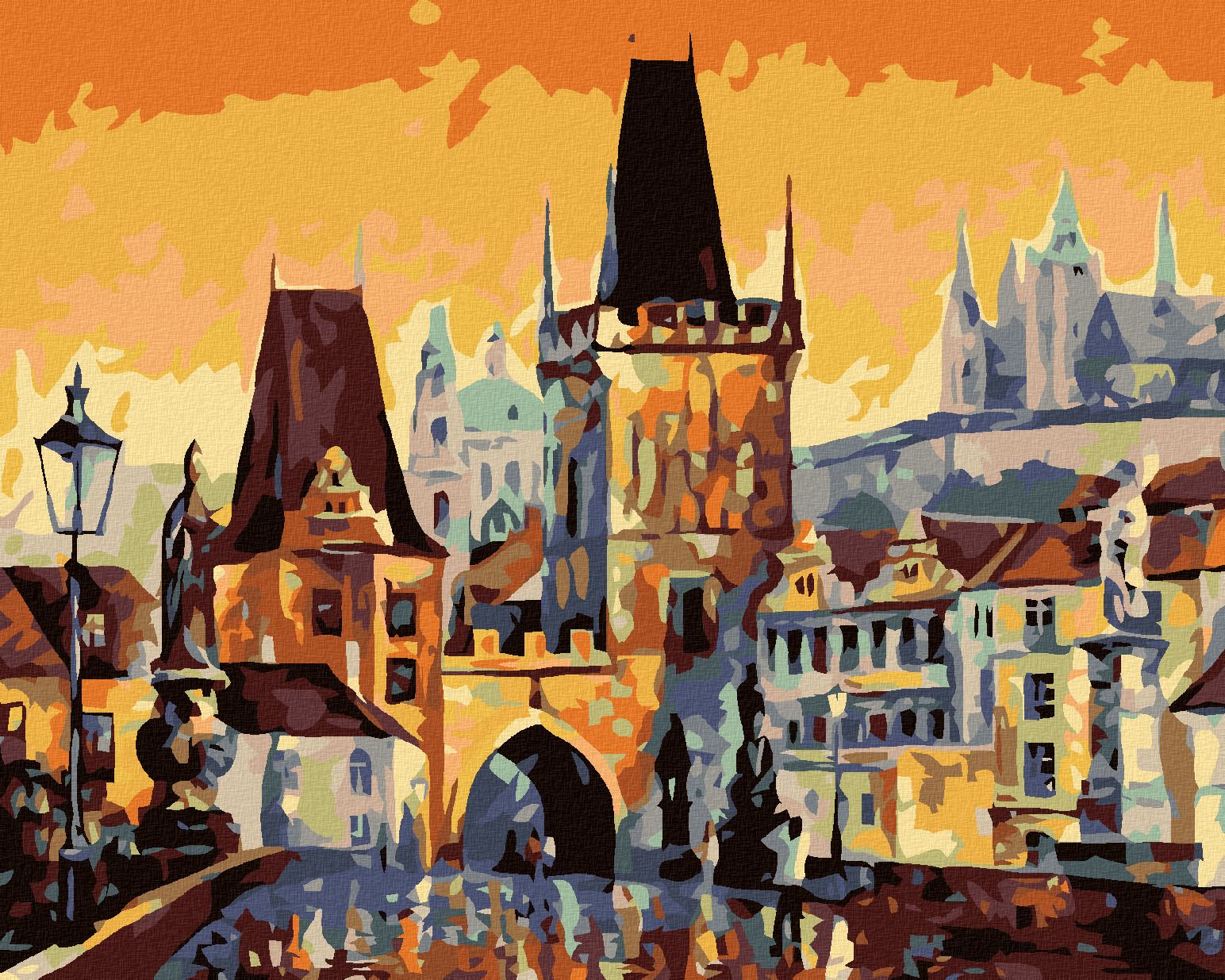 zuty Malování podle čísel - KARLŮV MOST - Rozměr: 40x50 cm, Rámování: Varianta: vypnuté plátno na rám - obrázek 1