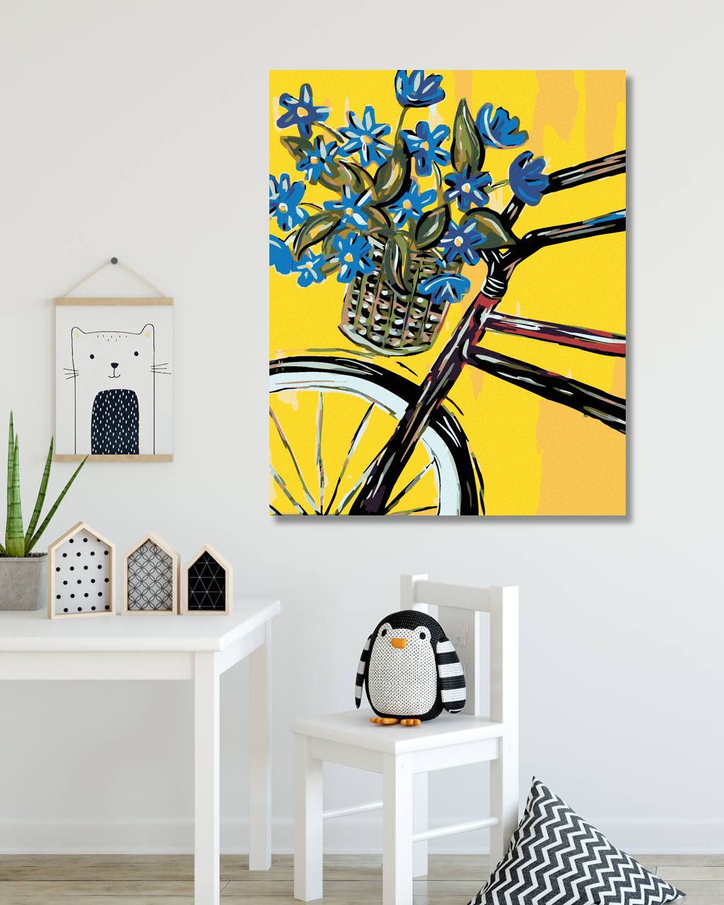 zuty Malování podle čísel - MODRÉ KVĚTY NA KOLE - Rozměr: 40x50 cm, Rámování: Varianta: vypnuté plátno na rám - obrázek 7