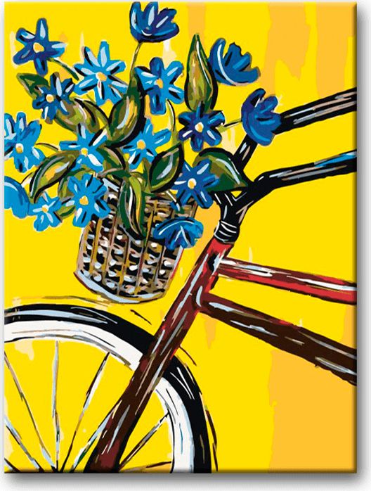 zuty Malování podle čísel - MODRÉ KVĚTY NA KOLE - Rozměr: 40x50 cm, Rámování: Varianta: vypnuté plátno na rám - obrázek 10
