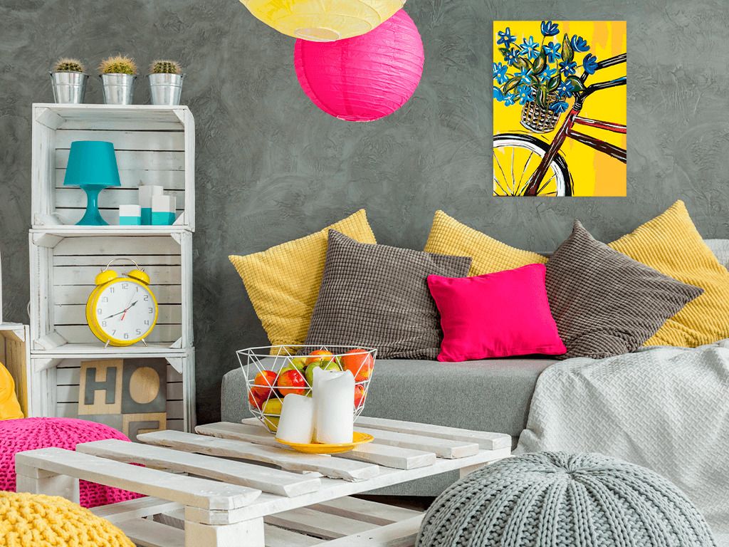 zuty Malování podle čísel - MODRÉ KVĚTY NA KOLE - Rozměr: 40x50 cm, Rámování: Varianta: vypnuté plátno na rám - obrázek 12
