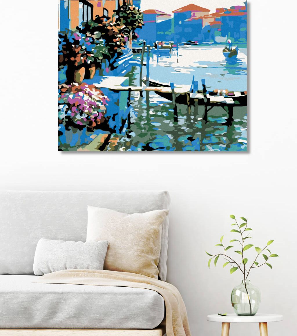 zuty Malování podle čísel - VESLICE U DOMU - Rozměr: 40x50 cm, Rámování: Varianta: vypnuté plátno na rám - obrázek 7