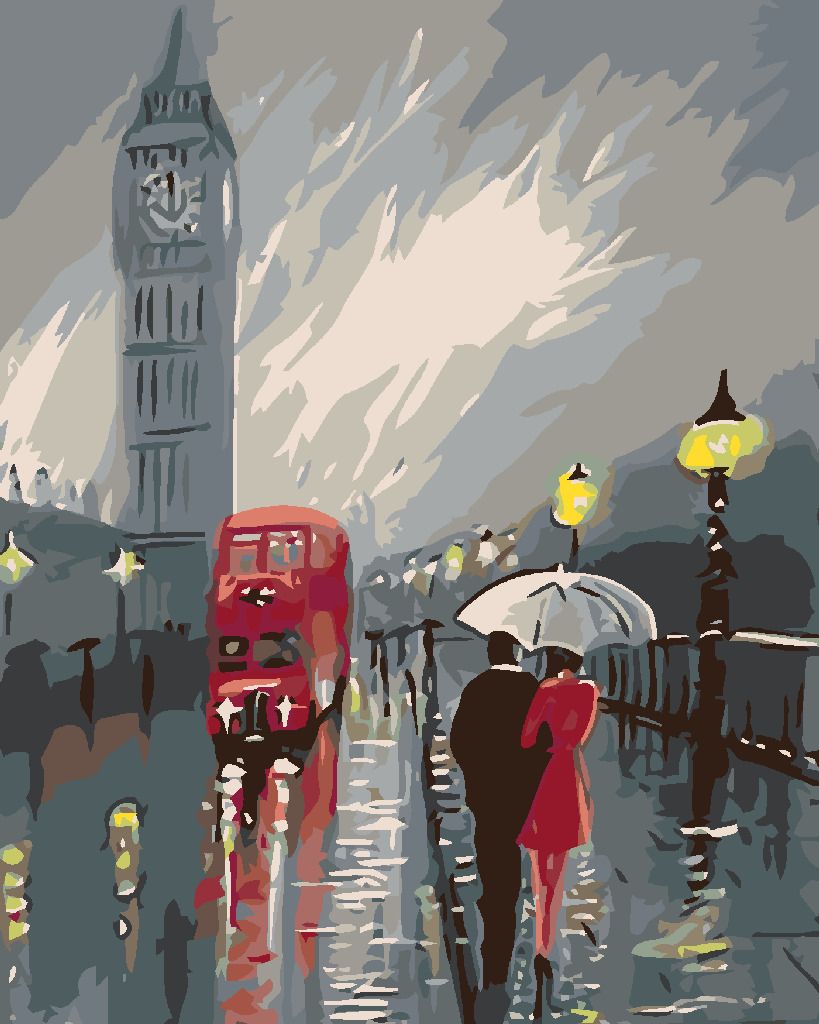 zuty Malování podle čísel - BIG BEN V DEŠTI - Rozměr: 40x50 cm, Rámování: Varianta: bez rámu a bez vypnutí plátna - obrázek 9