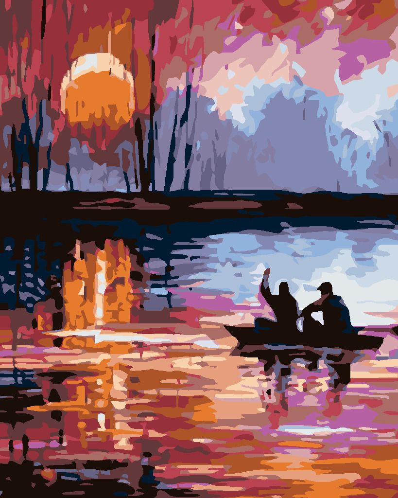 zuty Malování podle čísel - ZÁPAD SLUNCE NA JEZEŘE - Rozměr: 40x50 cm, Rámování: Varianta: vypnuté plátno na rám - obrázek 10
