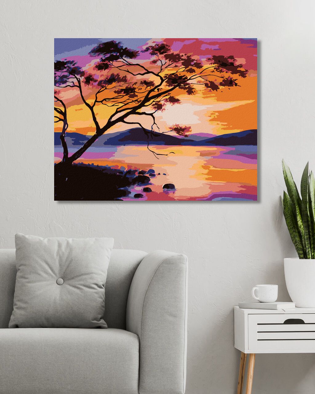 zuty Malování podle čísel - ZÁPAD SLUNCE NA JEZEŘE - Rozměr: 40x50 cm, Rámování: Varianta: vypnuté plátno na rám - obrázek 15
