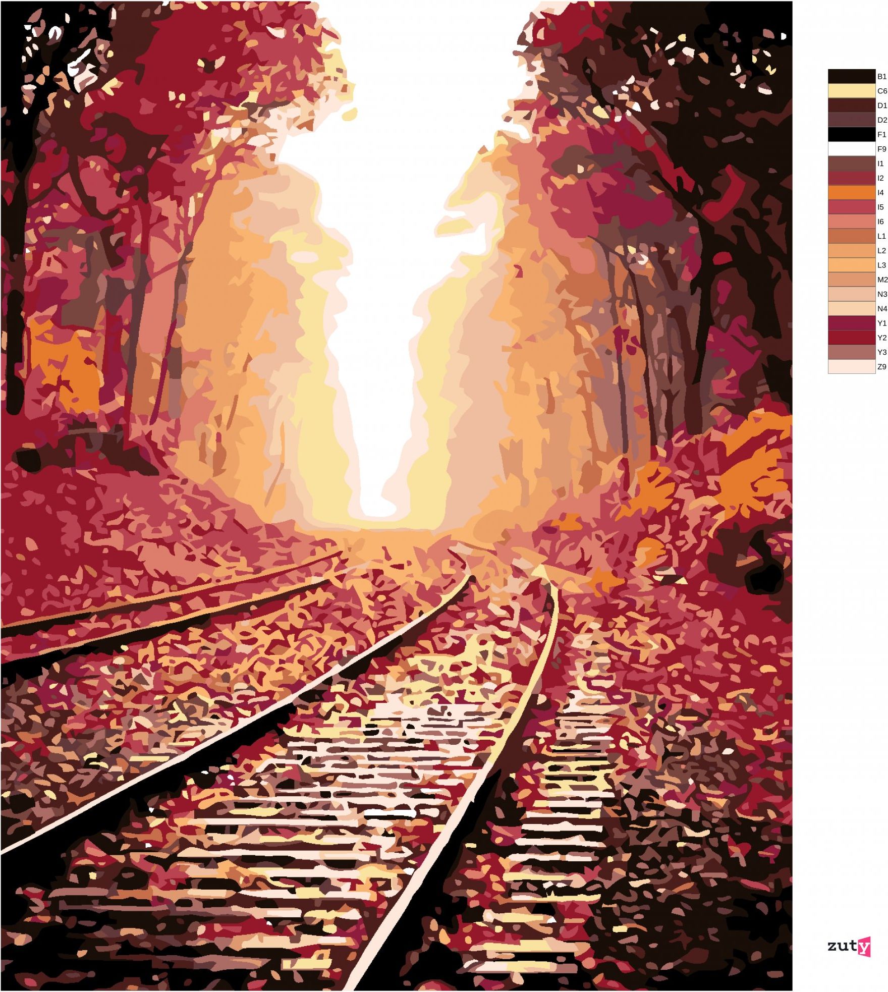 zuty Malování podle čísel - KOLEJE - Rozměr: 40x50 cm, Rámování: Varianta: vypnuté plátno na rám - obrázek 5