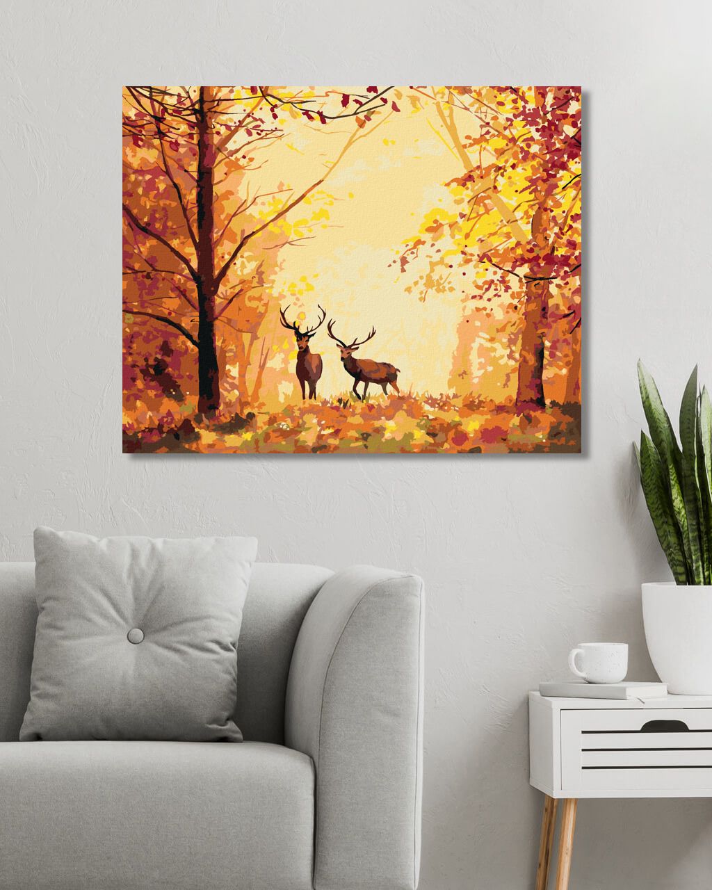 zuty Malování podle čísel - JELENI V LESE - Rozměr: 40x50 cm, Rámování: Varianta: bez rámu a bez vypnutí plátna - obrázek 7