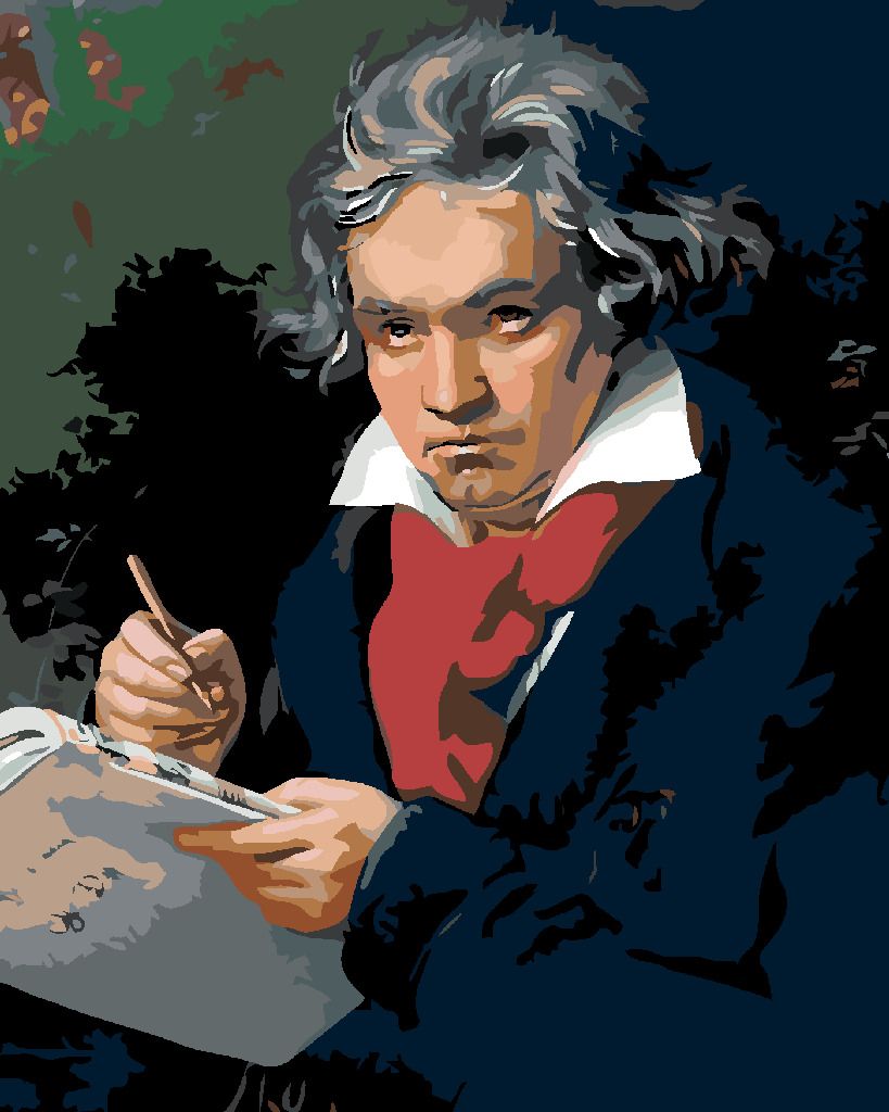 zuty Malování podle čísel - LUDWIG VAN BEETHOVEN - Rozměr: 40x50 cm, Rámování: Varianta: vypnuté plátno na rám - obrázek 3