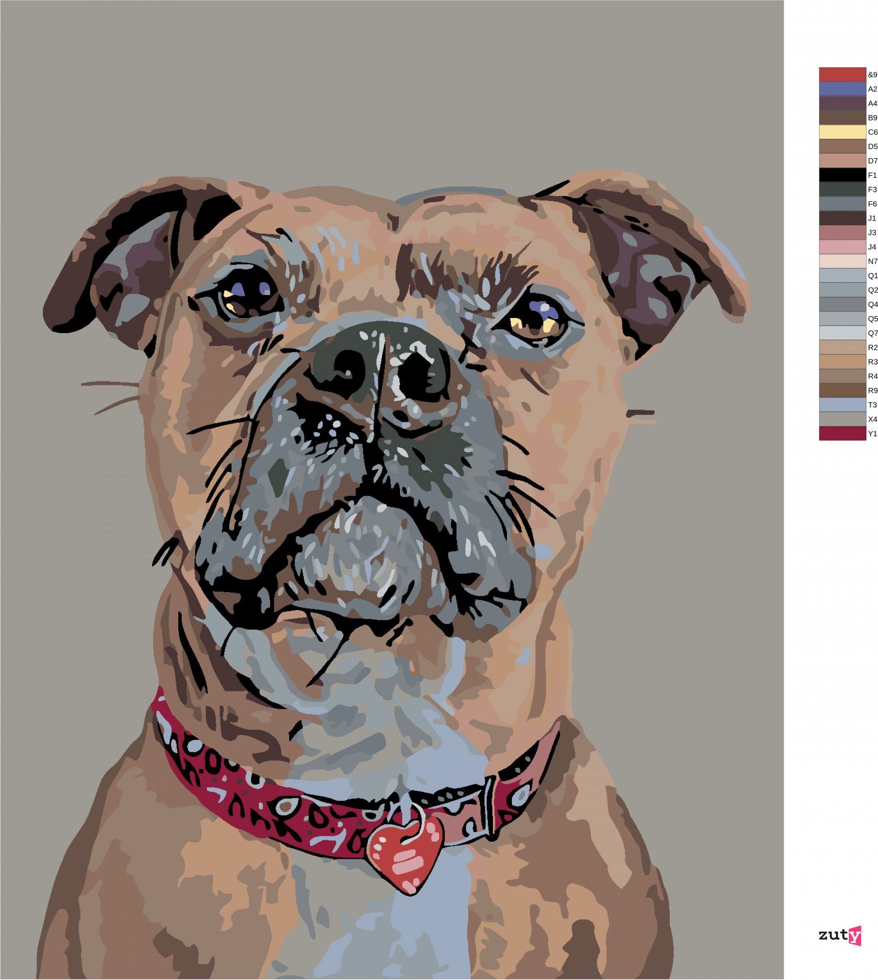 zuty Malování podle čísel - PES V POZORU A SRDÍČKOVÝ OBOJEK - Rozměr: 40x50 cm, Rámování: Varianta: vypnuté plátno na rám - obrázek 7