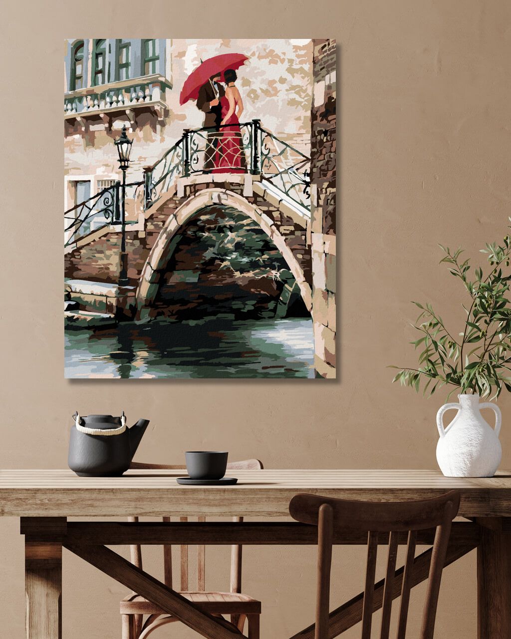zuty Malování podle čísel - PÁR NA MOSTĚ V BENÁTKÁCH (RICHARD MACNEIL) - Rozměr: 40x50 cm, Rámování: Varianta: bez rámu a bez vypnutí plátna - obrázek 7