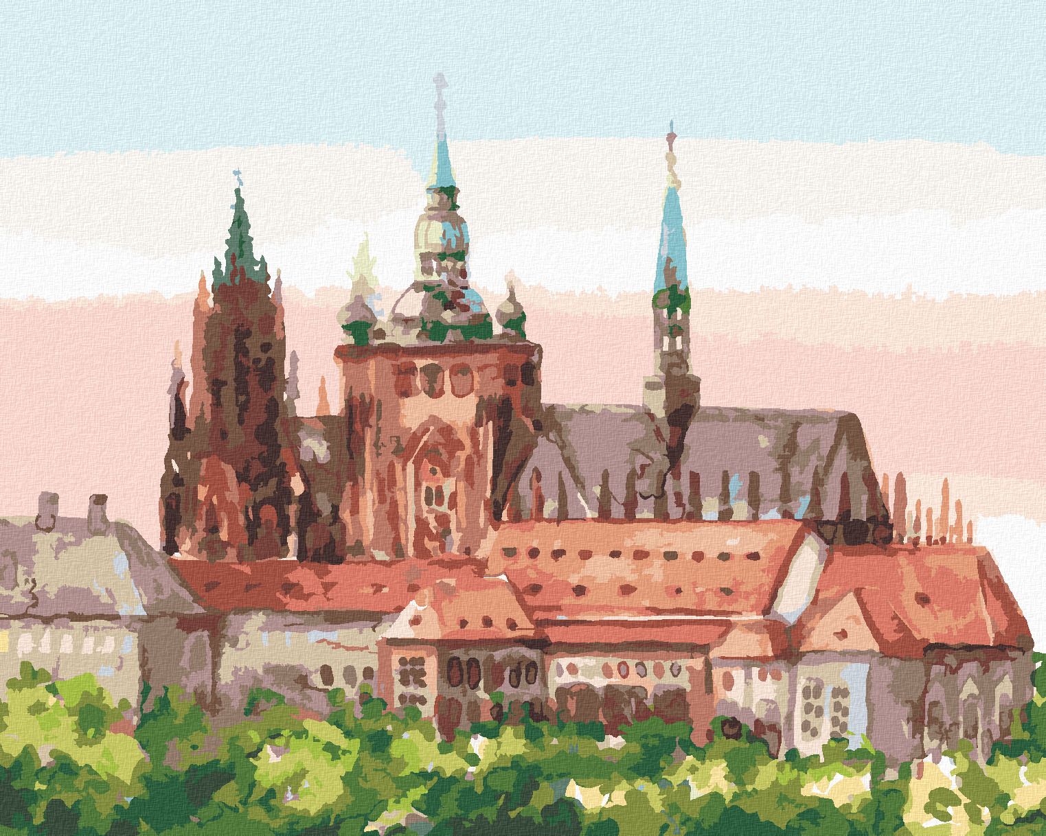 zuty Malování podle čísel - PRAŽSKÝ HRAD II - Rozměr: 40x50 cm, Rámování: Varianta: vypnuté plátno na rám - obrázek 1