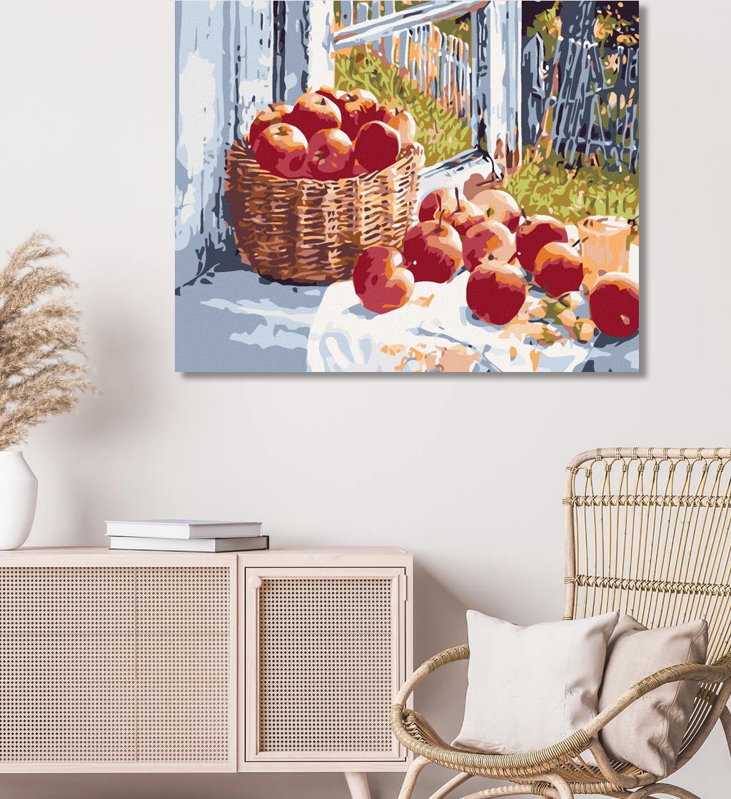 zuty Malování podle čísel - JABLKA NA OKNĚ - Rozměr: 40x50 cm, Rámování: Varianta: bez rámu a bez vypnutí plátna - obrázek 6