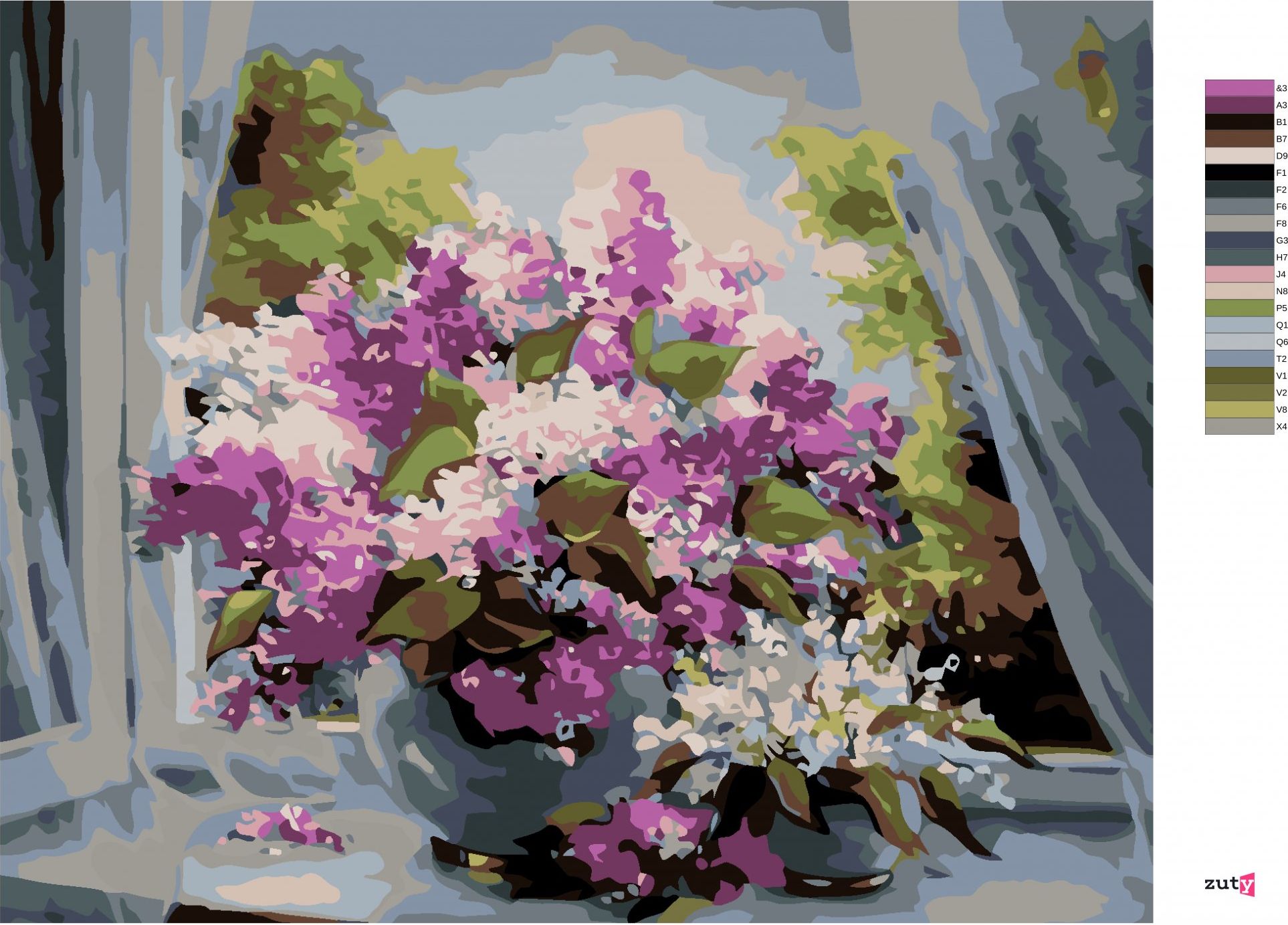 zuty Malování podle čísel - ŠEŘÍKY VE VÁZE - Rozměr: 40x50 cm, Rámování: Varianta: bez rámu a bez vypnutí plátna - obrázek 4